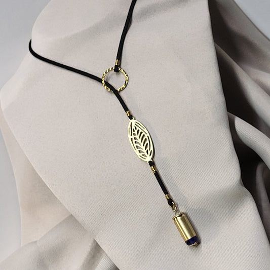 Upcycled Bullet Leaf Elegance Drop Necklace