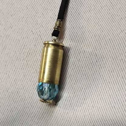 Short Teal Elegance Bullet Necklace