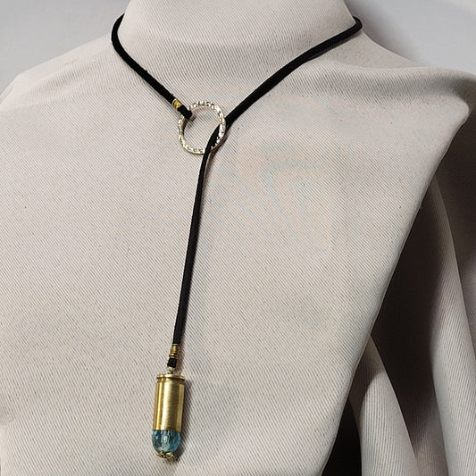 Short Teal Elegance Bullet Necklace