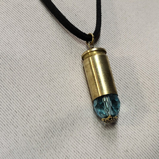 Teal Elegance Bullet Necklace