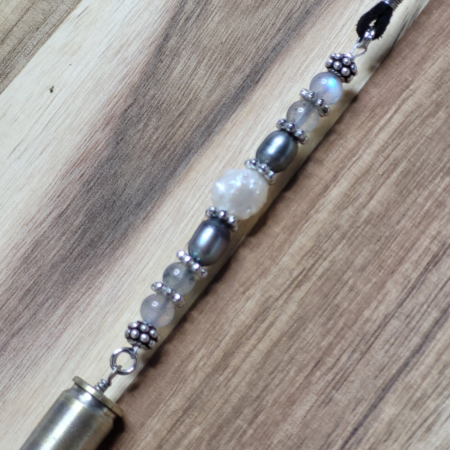 Infinity Labradorite Bullet Lariat Necklace