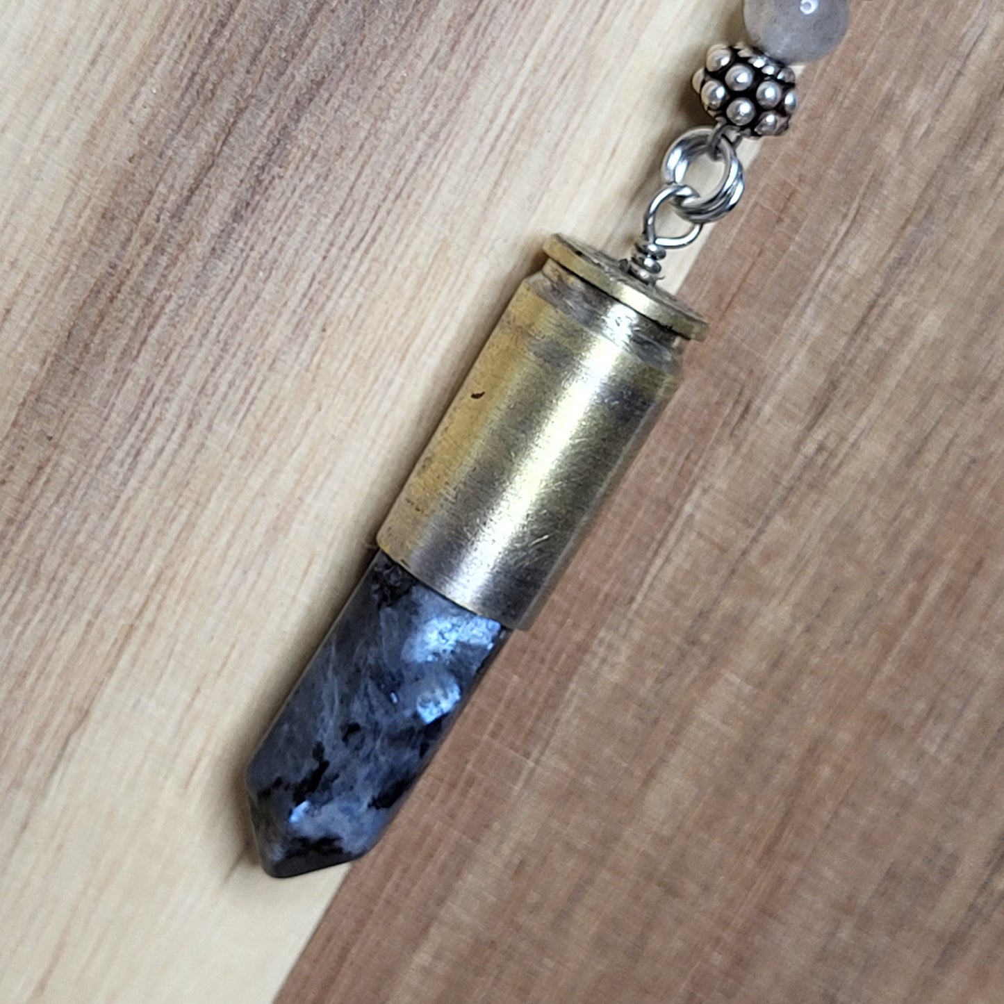 Infinity Labradorite Bullet Lariat Necklace