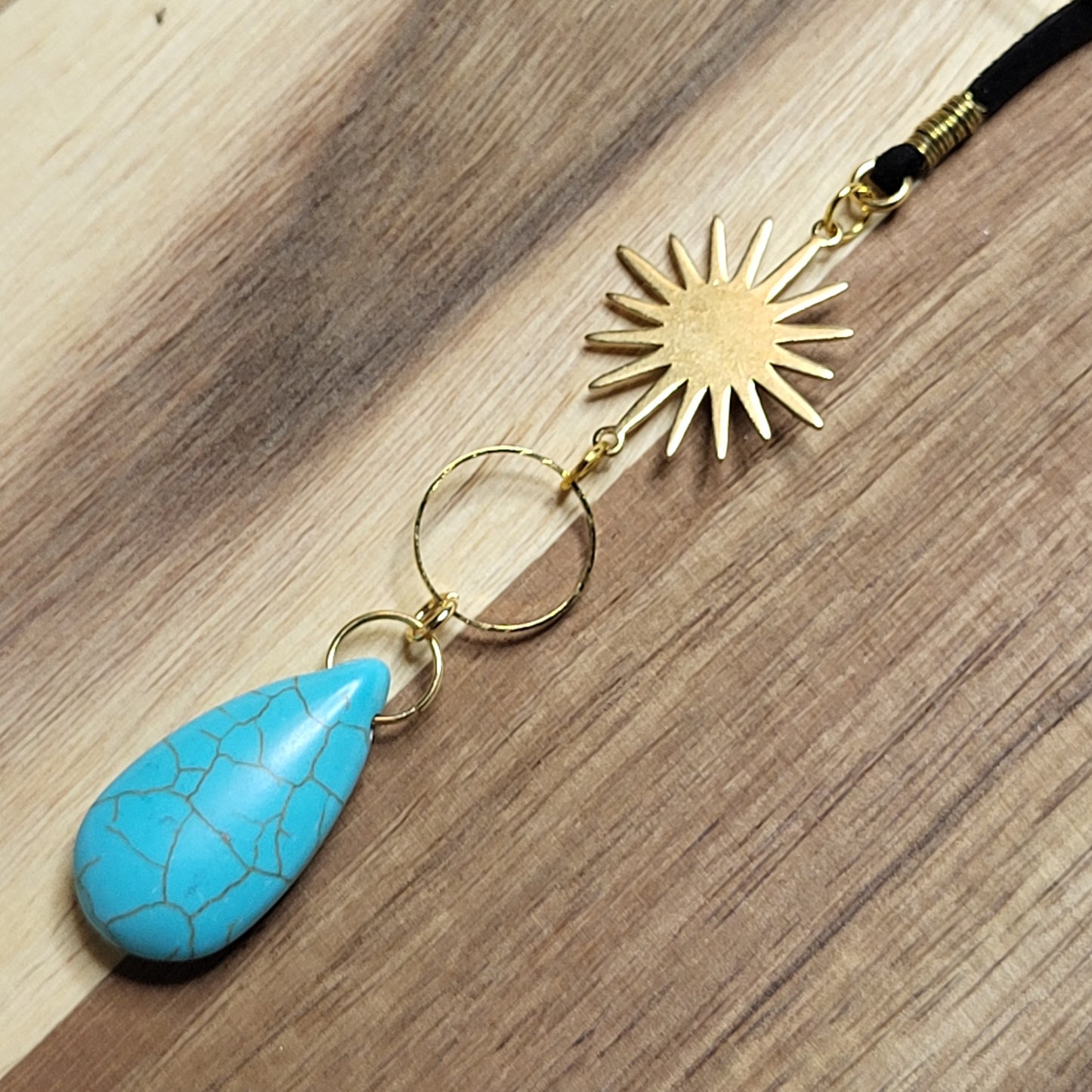 Golden Sun Turquoise Lariat Necklace & Earring Set