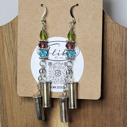 Crystal Wind Chime Bullet Earrings