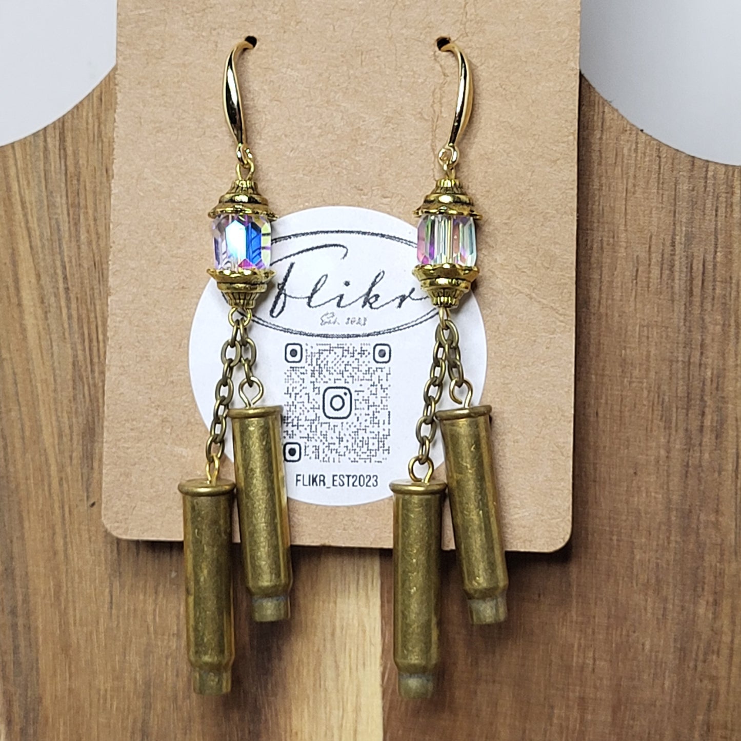 Golden Lantern Bullet Earrings