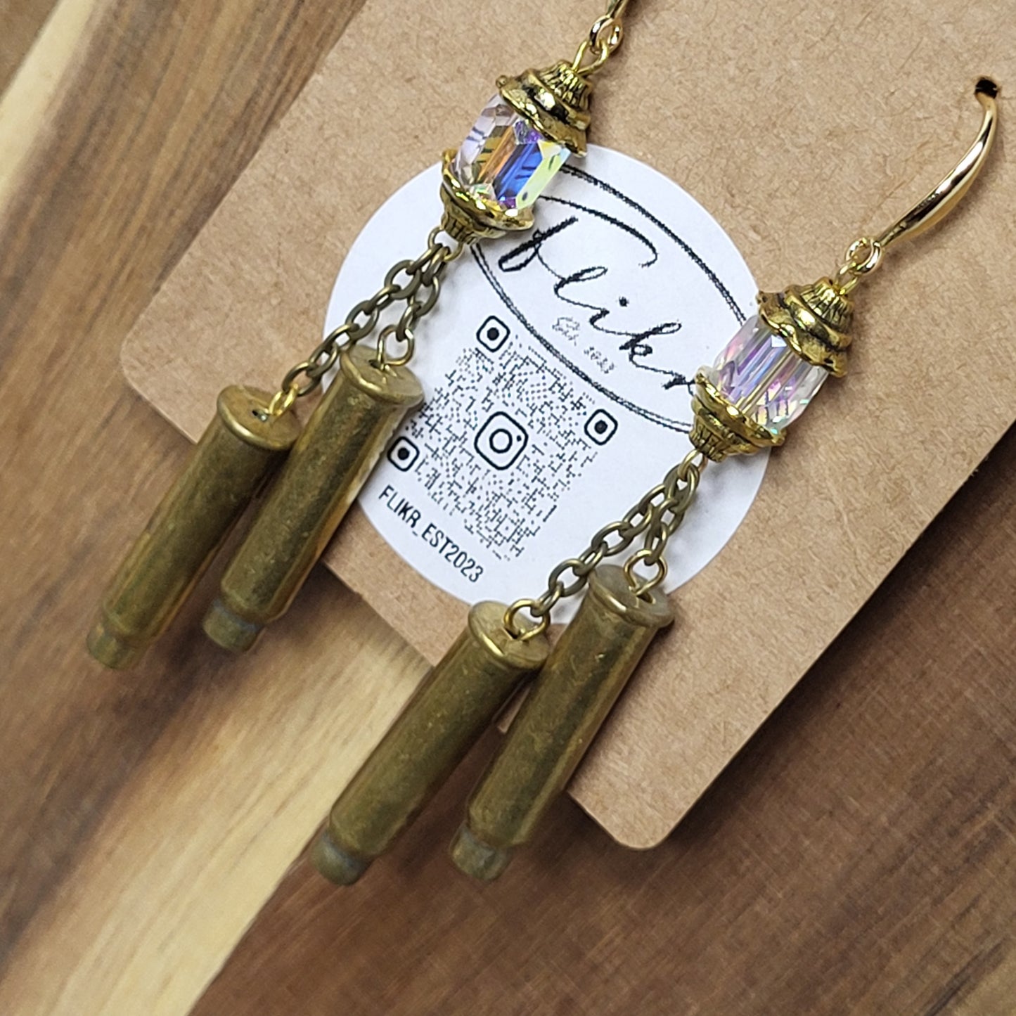 Golden Lantern Bullet Earrings